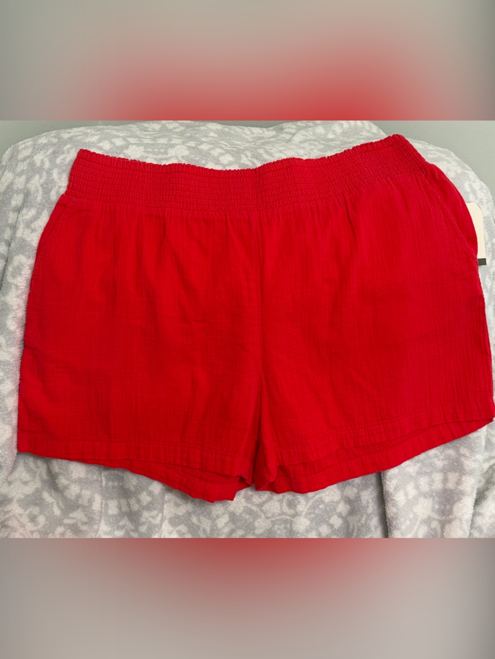 Wonderly Red High-Waist Smocked Summer Shorts NWT Size XL
